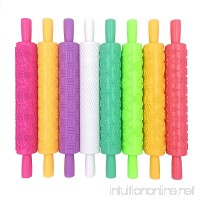 （Set of 8）Cake Decorating Embossed Rolling Pins，Textured Non-Stick Designs and Patterned，Ideal for Fondant  Pastry  Icing  Clay  Dough - Best Kit - B06XVKMM75